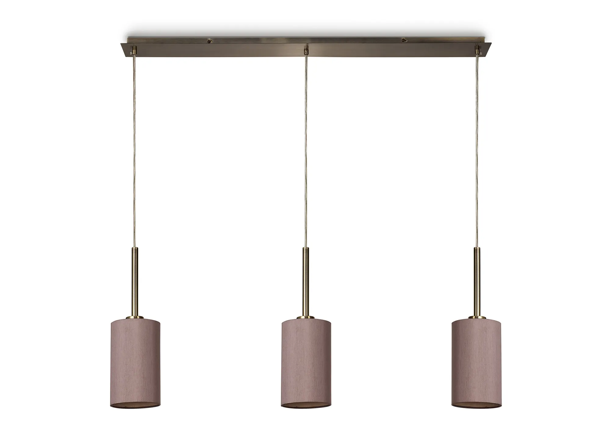 Baymont 12cm Shade 3 Light Pendant Antique Brass; Taupe/Halo Gold DK0772  Deco Baymont AB TA